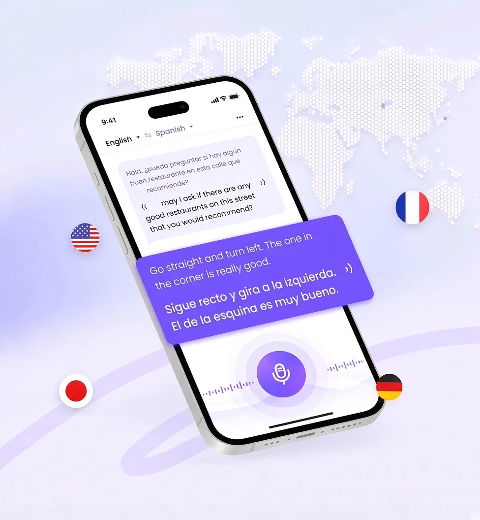 Translator mobile app with multilingual translation
